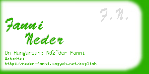 fanni neder business card